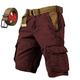 GAGFDA Men's Multi-Pocket Tactical Shorts,Men's Lightweight Stretch Cargo Shorts Multi Pocket Casual Shorts,Retro Washed Shorts (burgundy,S)