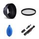 Camera Lens Accessories Set 55mm 3 Stage Collapsible Lens Hood, MC UV, Cleaning Set For Canon RF 28mm f/2.8 STM Lens With Canon EOS R, RP, R3, R5 Camera