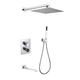 YAGFYg Shower System Wall Mounted Square Rainfall Shower Head Concealed Shower Mixer Digital Temp Display Shower Mixer Set Bathroom,Chrome,A-Three Functions