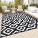 Black;white 60" x 96" L Area Rug - Ebern Designs Jasilynn Rectangle 5' X 8' Area Rug 60.0 x 96.0 W in Polyester | 60" W X 96" L | Wayfair