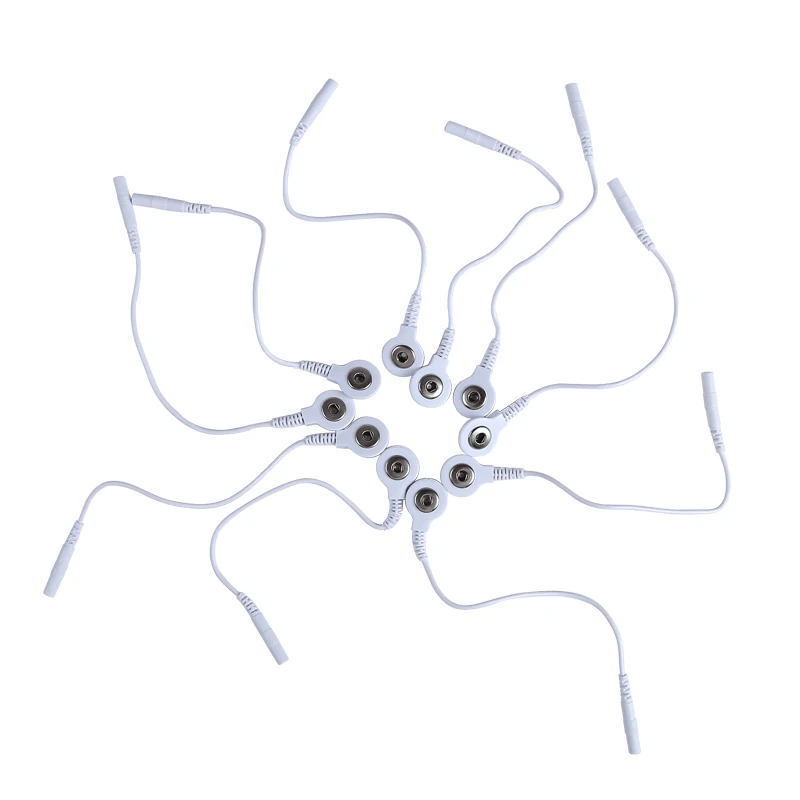 Einzelkopf-Kurzelektrodenkabel, Elektrodendrähte, 2 mm DChead, 3,5 mm Stecker für TENS-Massagegerät, Elektrodenhandschuhe/Pads Image