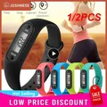 1/2pcs Sport Smart Armbanduhr Armband LCD-Display Fitness-Messgerät Schritt Tracker digitale Schritt