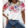 Maglietta floreale maglietta con stampa elegante maglietta moda donna magliette a fiori magliette