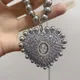 Swarovskies-Collier pendentif en argent regardé 925 pour femme plein diamant en forme de cœur