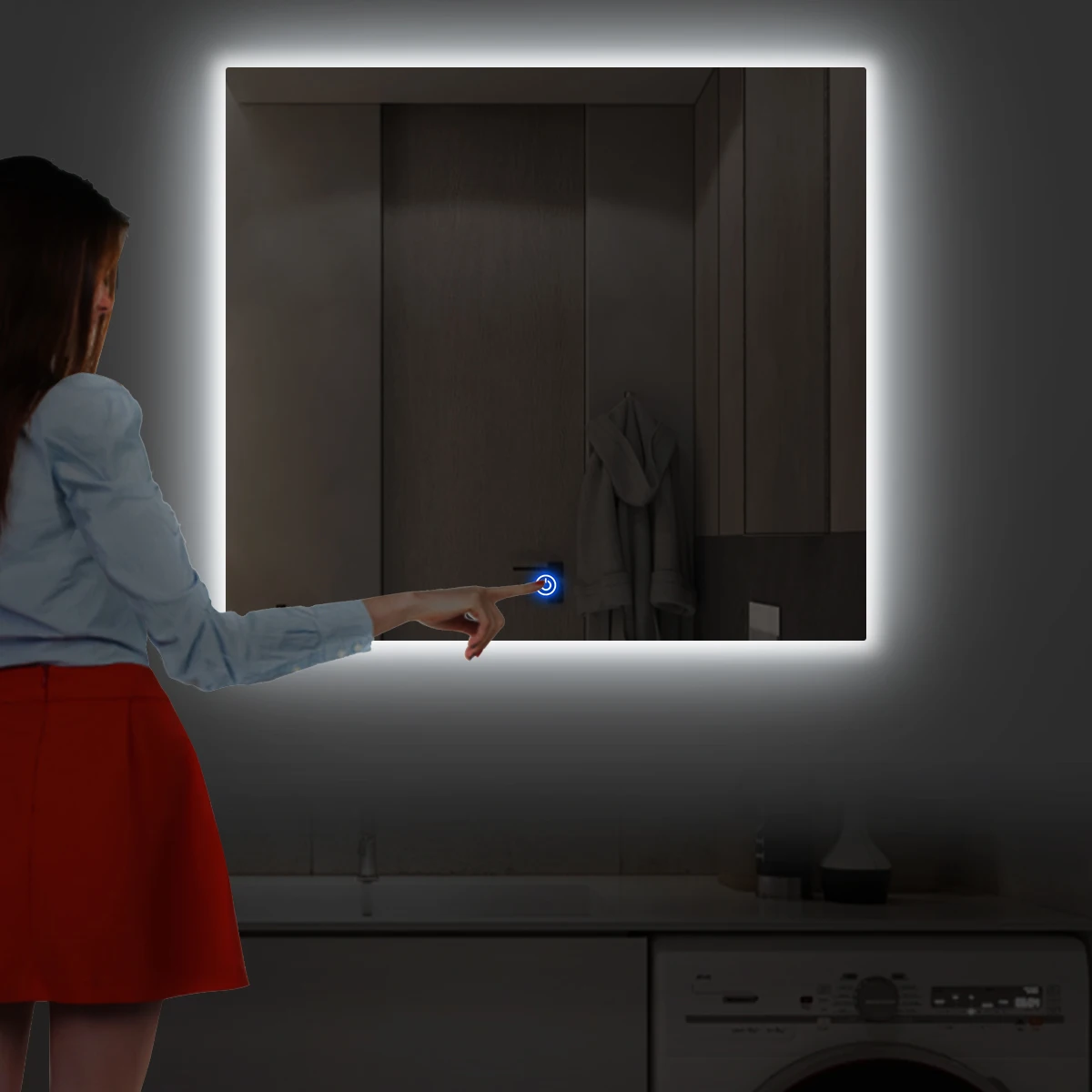 Flexible Wand lampe Spiegel Hintergrund beleuchtung Cob LED Raum dekor mit DC 12V Touch dimmbaren Schalter Toilette Bad Wand leuchte