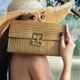 YYW-Pochettes en paille pour femmes sac de plage tissé Boho portefeuille enveloppe sacs à main à