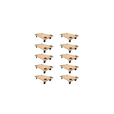 PROREGAL Mega Deal 10x Profi Transportroller mit 4 Rollen | HxBxT 11,5x30x60cm | Traglast 200kg | MDF-Platte | Braun | Möbelroller Rollbrett Image