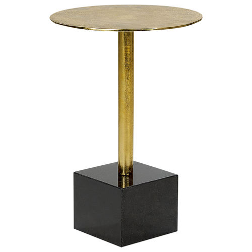 Beistelltisch Gold u. Schwarz aus Metall Marmor Rund ⌀ 30 cm Elegantes Modernes Design für Wohnzimmer Schlafzimmer