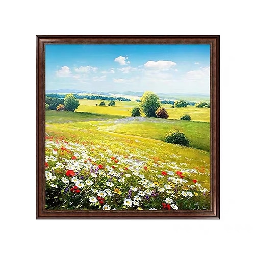 Handgemacht Hang-Ölgemälde Handgemalte Quadratisch Abstrakt Landschaft Modern Ohne Innenrahmen (ohne Rahmen) Image