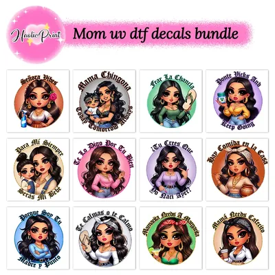 Mama Chingona Latina Decal Bundle Glass Can Wrap Gift For Mom Libbey Wrap Girl Mom Era Mother’s Day