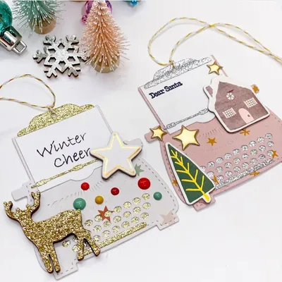 KSCRAFT Typewriter Tag Silicone Stamps And Cutting Dies for DIY Scrapbooking/Card Making/Kids Fun
