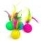 5pcs Cat Self-Happy Toy Badminton Rustle Amusing Colorful Cat Ball Sound Catch Feather Pet Supplies