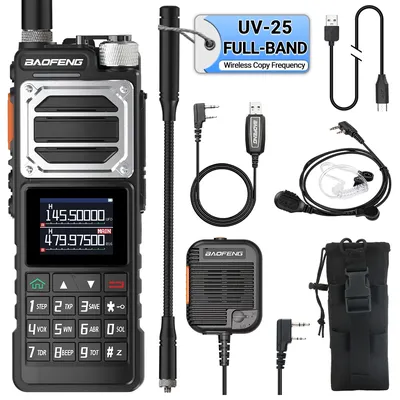 Baofeng UV-25 10W Walkie Talkie Long Range Full Band Wireless Copy Frequency NOAA Type-C High Power