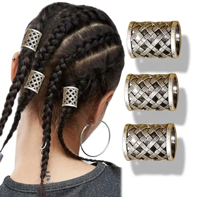 3x Norse Viking Pirate 18mm Hole Beard Bead Dreadlocks Ring Braid Bride Hair Dress Clip Pin Dwarven