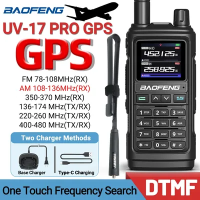 Baofeng UV 17 PRO GPS Air Band Walkie Talkie 999CH Wireless Copy Frequency NOAA Six Bands Amateur