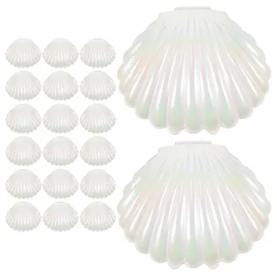 20 Pcs Shells Candy Box Sea Shell Holder Mermaid Party Decor Table Containers Plastic Jars Shells