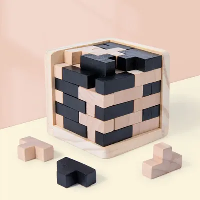 Wooden Puzzles IQ Toy, 54T Cube Educational Toys For Kids, Intellectual Game For Adults And Puzzle Enthusiasts