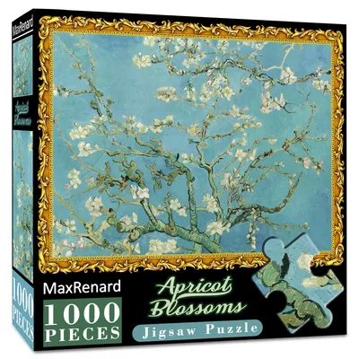 MaxRenard Jigsaw Puzzle 1000 Pieces for Adult Van Gogh Almond Blossom Environmentally Friendly Paper