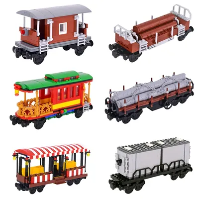 Creative Expert Ideas City Christmas Retro Sightseeing Carriage Tank Car Train MOC Railway Express