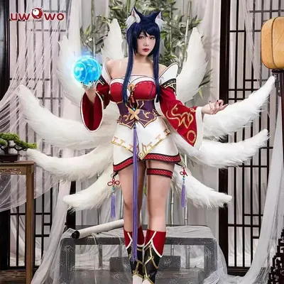 IN STOCK UWOWO League of Legends/LOL: Ahri Champion Nine Tails Wildd Riftt Game Cosplay Costume Ahri Halloween Cosplay