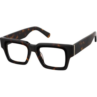 Zenni Square Prescription Glasses Tortoiseshell Plastic Full Rim Frame
