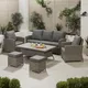 Pacific Lifestyle 7 Seater Rattan Grey Garden Furniture Set With Ceramic Top