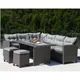 Pacific Lifestyle Grey 8 Seater Alu Wicker Corner Set Outdoor Garden Furniture