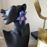 Anthropologie Jewelry | Bohemian Flower Drop Earrings N152 | Color: Blue | Size: Os