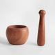 ISCBAFYX Wooden Mortar and Pestle Set for Grinding and Crushing Spices, Nuts, and More - Multi-purpose Manual Garlic Grinder (Small Size)