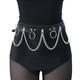 yeeplant Belly Chain Harness Faux Leather: Punk O Ring Body Jewelry Waist Belt