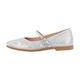 Ankle Strap Ballet Flats Ballerinas Flat Shoes Crystals Flat Pumps with Low Block Heels for Women Studded Sequins Heeled Pumps Buckle Up Flats Slide Slippers Sandals Silver Size 13