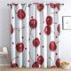 zcwl Cherry Curtains for Bedroom Living Room, Red Fruit White Patterned Blackout Curtains, Thermal Insulated Eyelet Curtain, 72 Drop Window Treatments Drapes, 66x72 Inch (W x L), 2 Panels