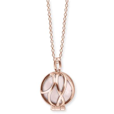 Kette mit Anhänger ENGELSRUFER "Powerful Stone Paradise Rosenquarz, ERN-HEALPARA-RQ" Gr. XS, rosa (roségoldfarben, rosa), Halsketten, Damen, XS, Silber 925 (Sterlingsilber), L: 50cm, mit Rosenquarz Image