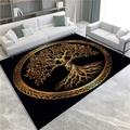 Area Rugs Tree Of Life Golden Rug Home Modern Carpet, 80x150cm Carpet Non-slip Carpets Rectangle Rug for Living Room, Bedroom, Office and Indoor Decoration
