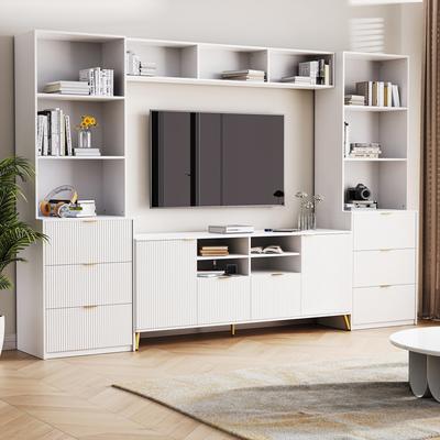 U-Can 4-piece multifunctional TV cabinet for TVs up to 70 inches