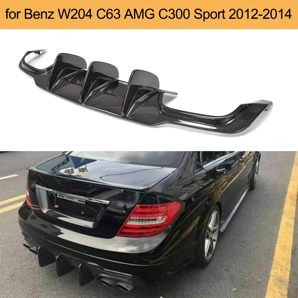 Carbon Fiber Auto Heckstoßstange Diffusor für Mercedes Benz W204 C63 AMG C300 Sport 2012-2014 Hinten Diffusor Schürze Lip Spolier FRP Image