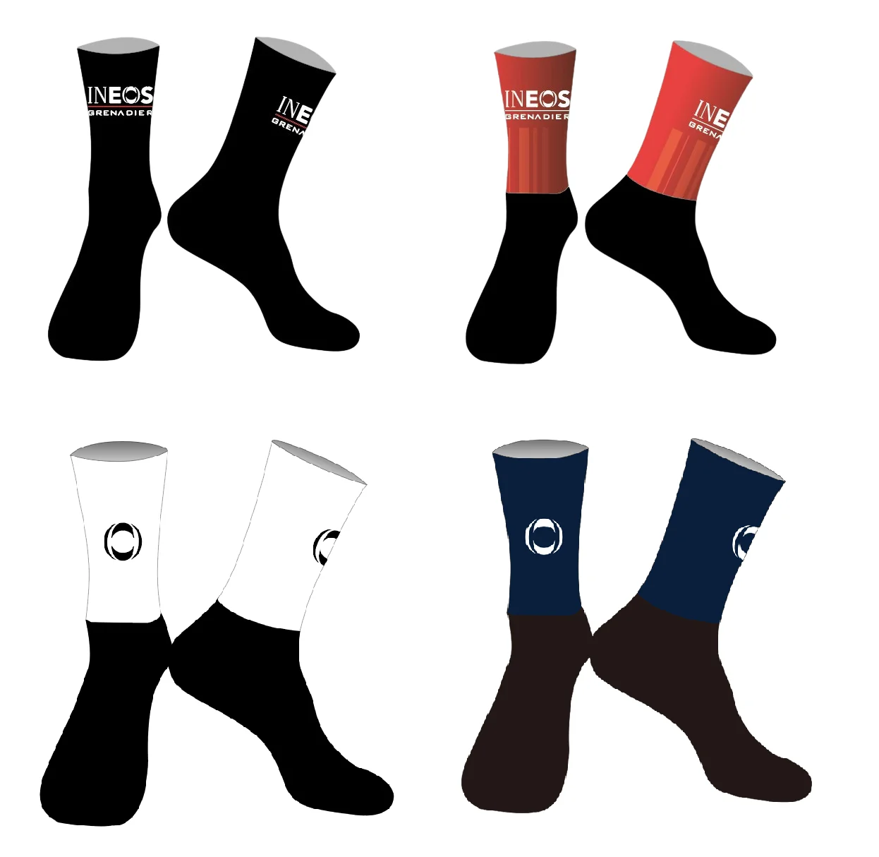 LASER CUT ONE PAIR INEOS GRENADIER TEAM RED Calzini da ciclismo antiscivolo da corsa MITI traspiranti PER uomo e donna