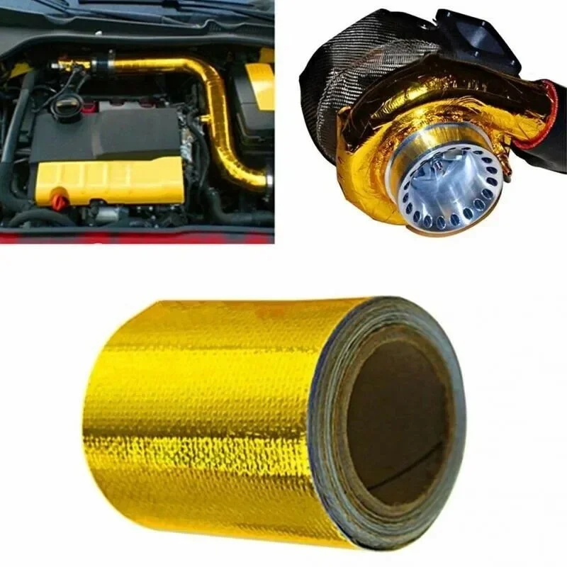 Auto Hitzeschild Klebeband Aufkleber Luft ansaug Wärme isolation schild Wrap reflektierende Wärme sperre selbst klebender Motor 120cm x 5cm Image