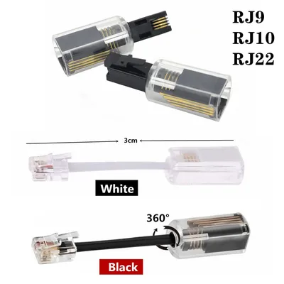 Telefonkabel 3 cm Telefon RJ9 4P4C RJ10 RJ22 Kabeladapter Stecker Entwirrer Uvital Anti-Tangle 360 Image