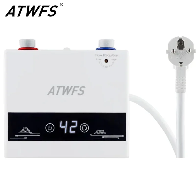 ATWFS Durchlauferhitzer, 220 V, 4600 W, tragbare elektrische Heizungen für Badezimmer, Warmwasser, Dusche und Heizung in der Küche zu Hause