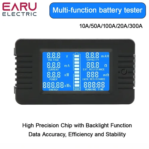 PZEM-013 DC 0-200V 10A 50A 100A 200A Voltmètre Ampèremètre Testeur De Batterie De Voiture Capacité