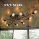 Suspension luminaire artistique à 1 jeu, 4/6/8 têtes, style vintage industriel, éclairage de plafond, lampe moderne à LED pour la décoration de la maison, salon, montage semi-encastré