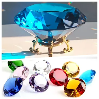 10 Colors Crystal Diamond Shaped Paperweight Decorative Cut Glass Giant Gemstone Wedding Home