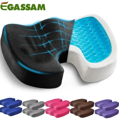 1Pcs Gel Enhanced Seat Cushion Non-Slip Orthopedic Gel & Memory Foam Coccyx Protect Cushion for