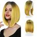 Niahfd Wig on Saleï¼� Party Wig Gradient Short Straight Hair Highlight Female Wig Cosplay Wig Realistic Straight with Flat Bangs Synthetic Colorful Cosplay Daily Party Wig Natural As Real Hair J