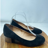Madewell Shoes | Madewell Shoes Size 7 Black Suede Ella Round Toe Block Heels Pumps | Color: Black/Brown | Size: 7