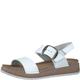 MARCO TOZZI Damen Sandalen flach aus Leder mit Klettverschluss, Weiß (White), 42 EU