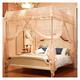 Three-door mosquito net with bed curtain frame Bed Canopy various sizes Simple four-corner shed column installation (Color : C, Size : 1.5 * 2.0m)