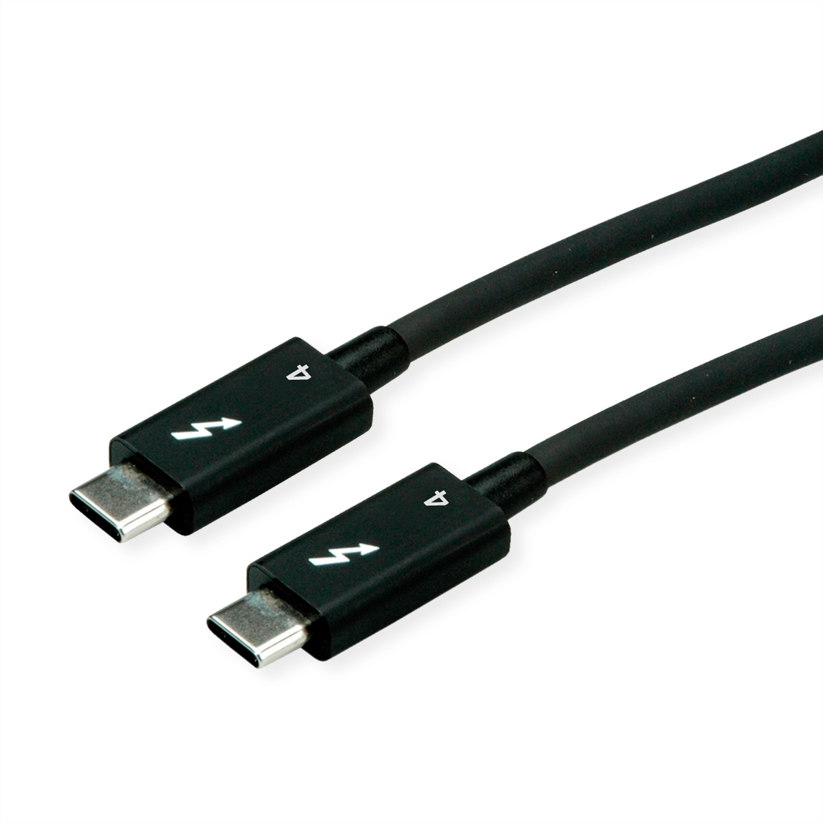 ROLINE Thunderbolt™ 4 Kabel, C-C, ST/ST, 8K UHD-2, 40Gbit/s, 100W, aktiv, schwarz, 2 m Image