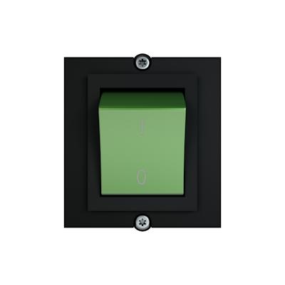 BACHMANN Rahmen 1x Schalter 2-polig grün, Strom 1,0m AEH